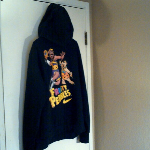 NIKE LEBRON JAMES "Fruity Pebbles Fleece Hoodie" MEN'S BLACK LARGE DV0017-010 - Picture 10 of 10